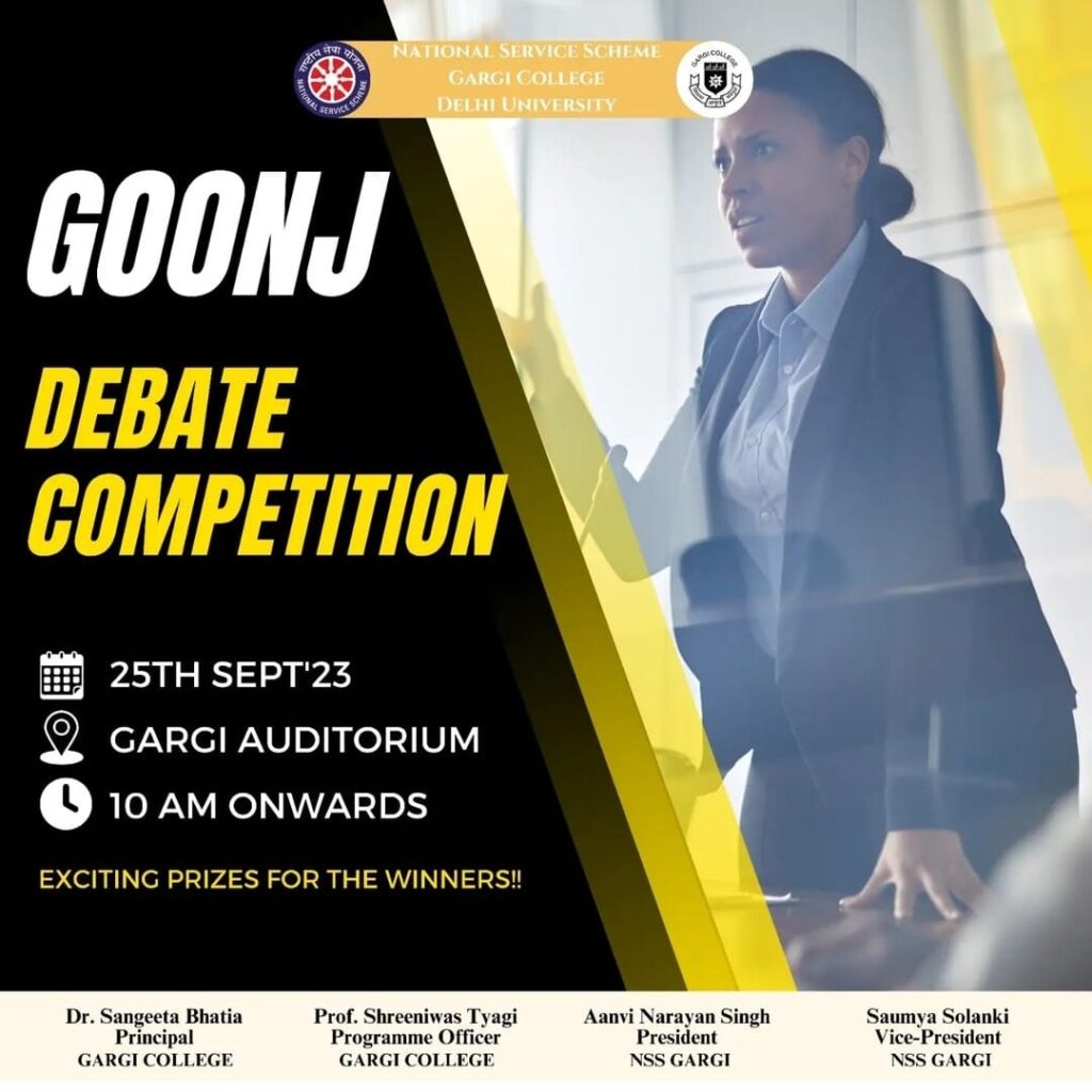 Gargi College, University of Delhi, hosts captivating events, including Debate Competitions, Drives, and PPT Presentations. A platform for students to showcase their creativity and open up their mysterious minds and to help others.